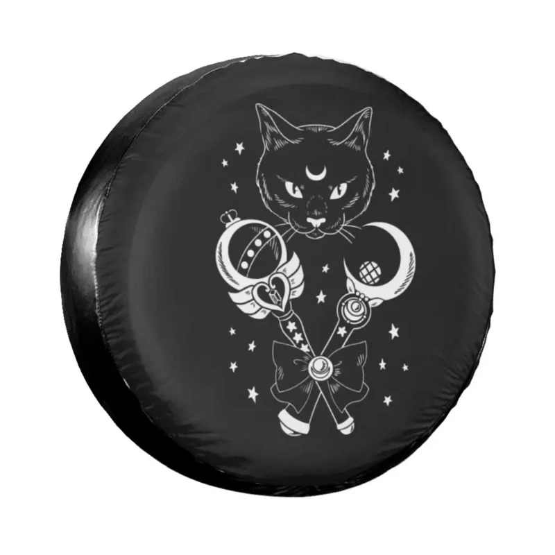 

Забавные Черные кошачьи лица Мультяшные запасные колеса для колеса чехол для Jeep Pajero котенок ГЛАЗ пыленепроницаемые аксессуары для защиты колес автомобиля