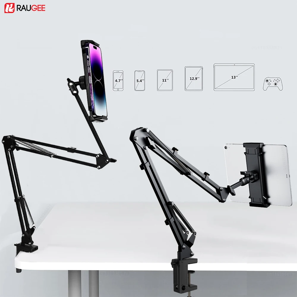Tablet Suporte Ajustável para Cama Mesa Ipad Samsung Xiaomi Suporte Pad Braço Giratório Suporte de Suporte por Telefone 412 9