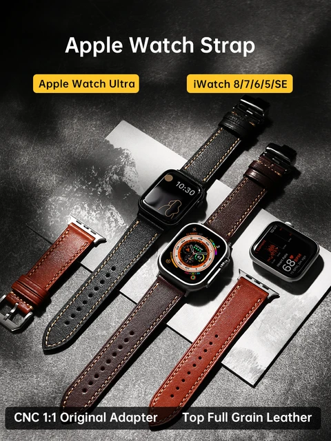 Leather Apple Watch 4 Band 44mm Women  Apple Watch Brown Leather Band -  New Sports - Aliexpress