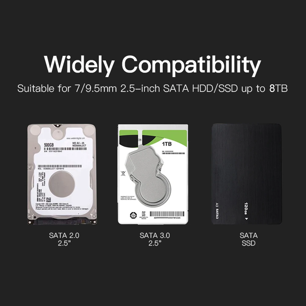 2.5 ġ  HDD ̽ SATA-USB3.1 ϵ ̺ Ŭ 6Gbps USB3.0-Type-C SATA HDD SSD Ʈ  ϵ ̺ ̽