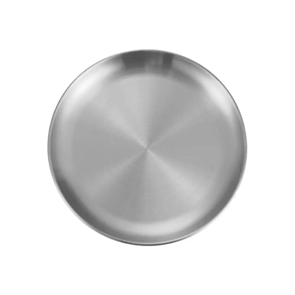 Durable Stainless Steel Dishes Stainless Steel Dinner Plates for Home Kitchen Outdoor Camping Bbq Round Salad for Easy Home