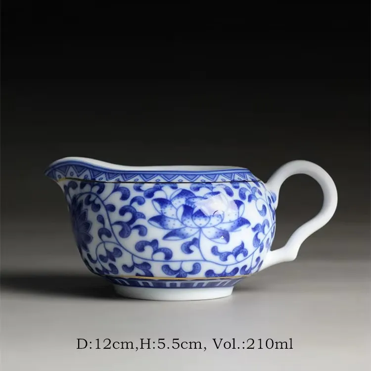 Chinese Tea Set Chinese Teaset Tea Jug Blue and White Porcelain Cup Ceramic Frothing Milk Coffee Latte Pot Drinkware Jingdezhen