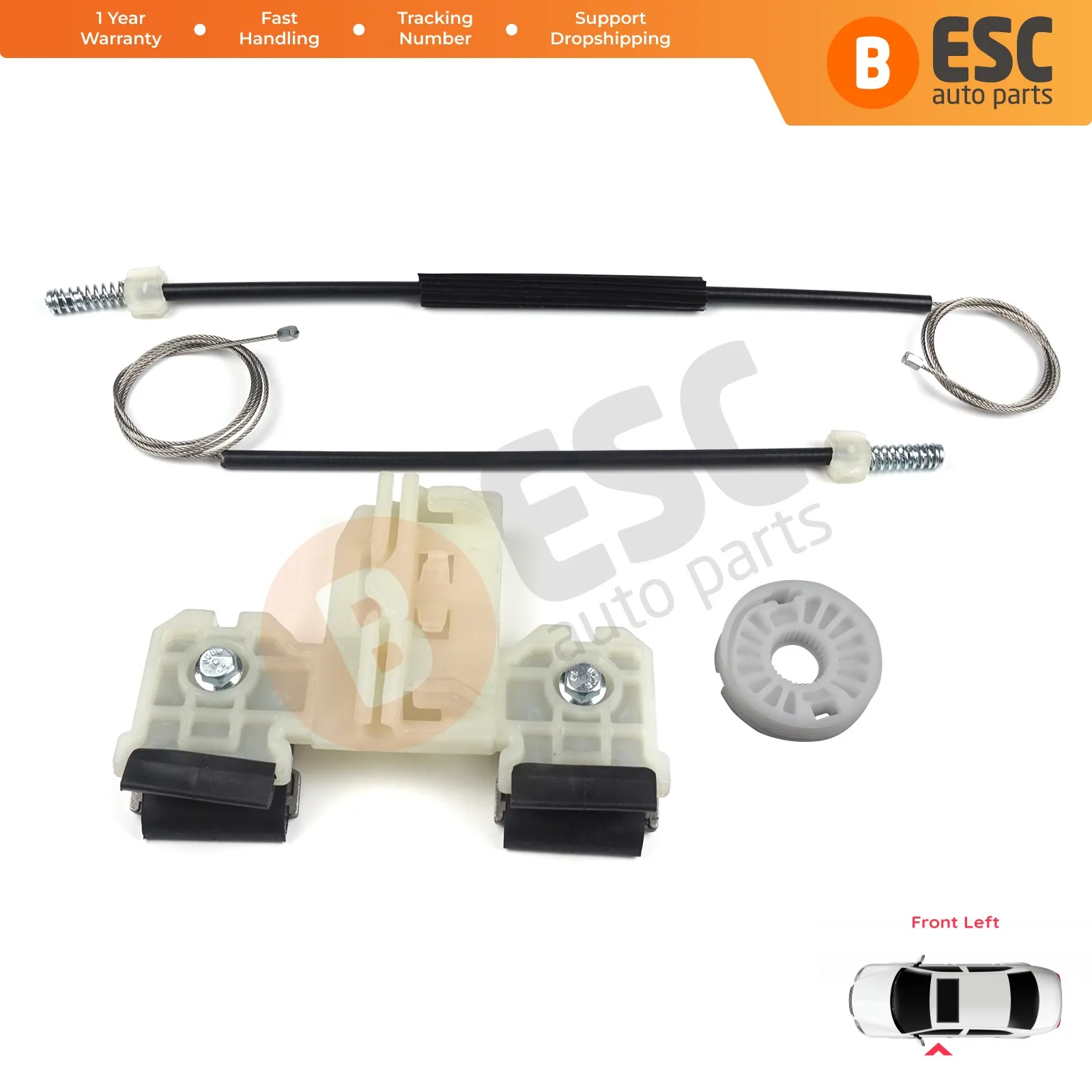 

ESC Auto Parts EWR5074 Electrical Power Window Regulator Repair Kit Front Left Door Side for Skoda Fabia 5J MG 2008-2014