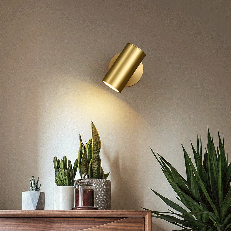 Modern Decoration Adjustable Angle Led Wall Lamps Lighting Vintage Home Vanity Light Fixture Sconce Lamps Gold Metal Iron Light
