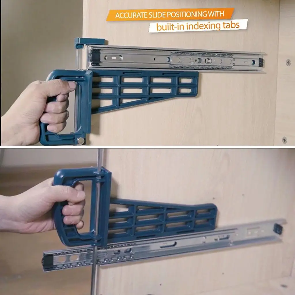 Drawer Track Slide Installation Jig for Cabinet Carpentry Tool Blue