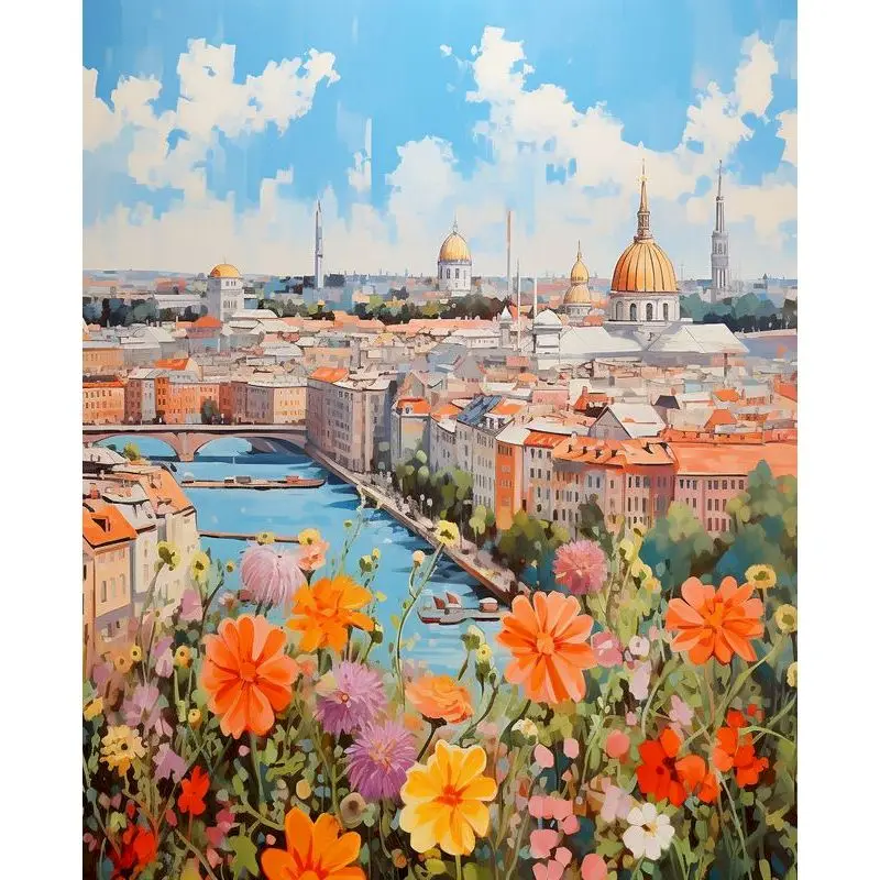 DIY Scenic Canvas Painting Kit - 60x75cm Hand-Painted Artwork