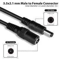 Uvusee CCTV 10 mètres 5M 15M 20 mètres 2.1x5.5mm Dc 12v câble d'extension d'alimentation pour caméras de sécurité Audio caméra Ip Dvr autonome 2