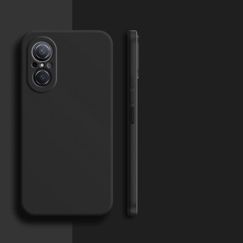 Für Huawei Nova 9 SE Fall Für Huawei Nova 9 SE 9 Pro Abdeckung Stoßfest Flüssiges Silikon TPU Telefon Schwarz Abdeckung für Huawei N_voghion.com