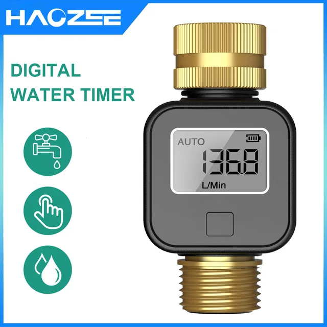 Digital Water Flow Meter High Accuracy IP6X Measure Water Consumption and Flow Rate for Outdoor Garden Watering Irrigation Hose 1