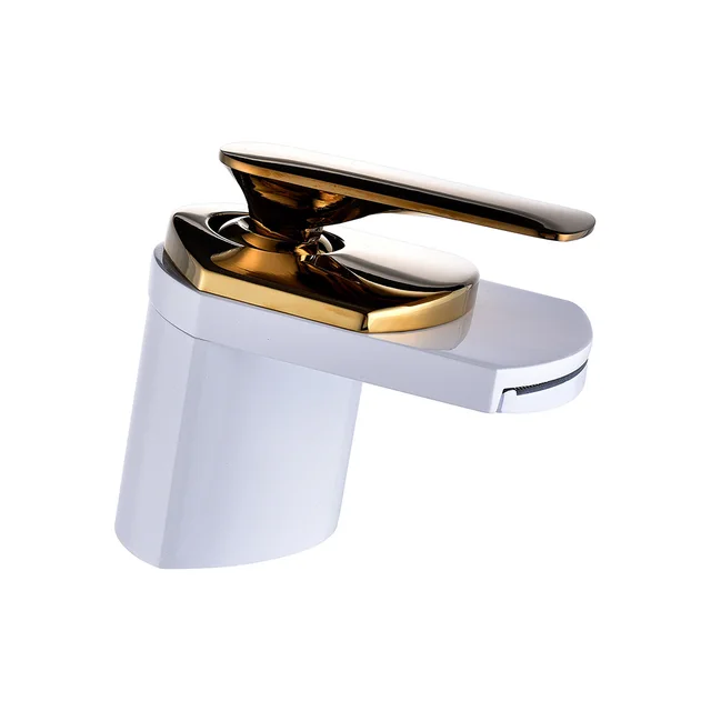 BAKALA Toad All Brass Golden/Chrome Finished/Nickle Brushed Taps Deck Mounted Basin waterfall Faucet Mixer Sink Tap LH-8031 8