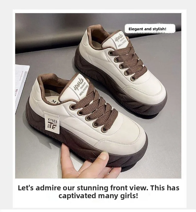 المرأة سميكة القاع صوف مبطن عارضة القطن الخبز أحذية شتاء دافئ أنيق الكورية نمط حذاء مسطح جولة تو قطع منخفضة