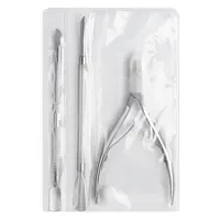 3pcs Nail Cuticle Pusher Dead Skin Remover Stainless Steel Cuticle Nipper Spoon Dual-end Trimmer Cutter Clipper Manicure Tools 2