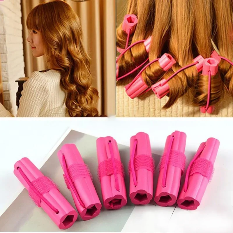 

6pcs Heatless Hair Curler No Heat Hair Rollers Flexi Curling Rod Perm Rods for Hair Curls Bar Wave Formers Styling Tools