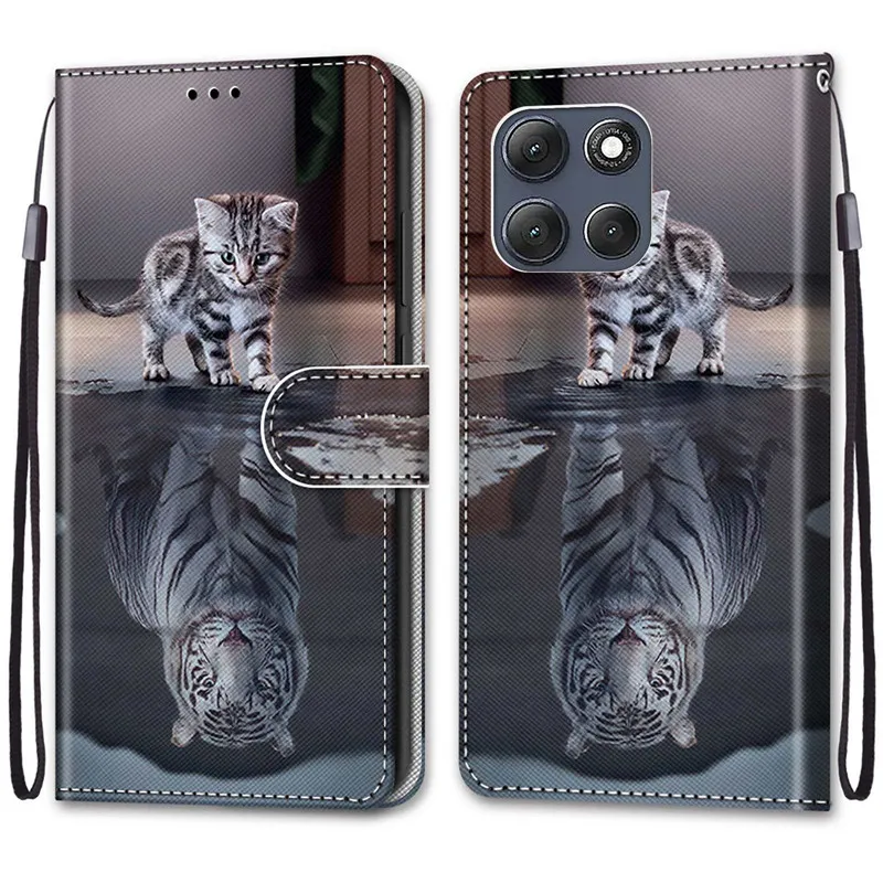 Flower Pattern Flip Wallet Leather Phone Case with Stand and Book Cover Design