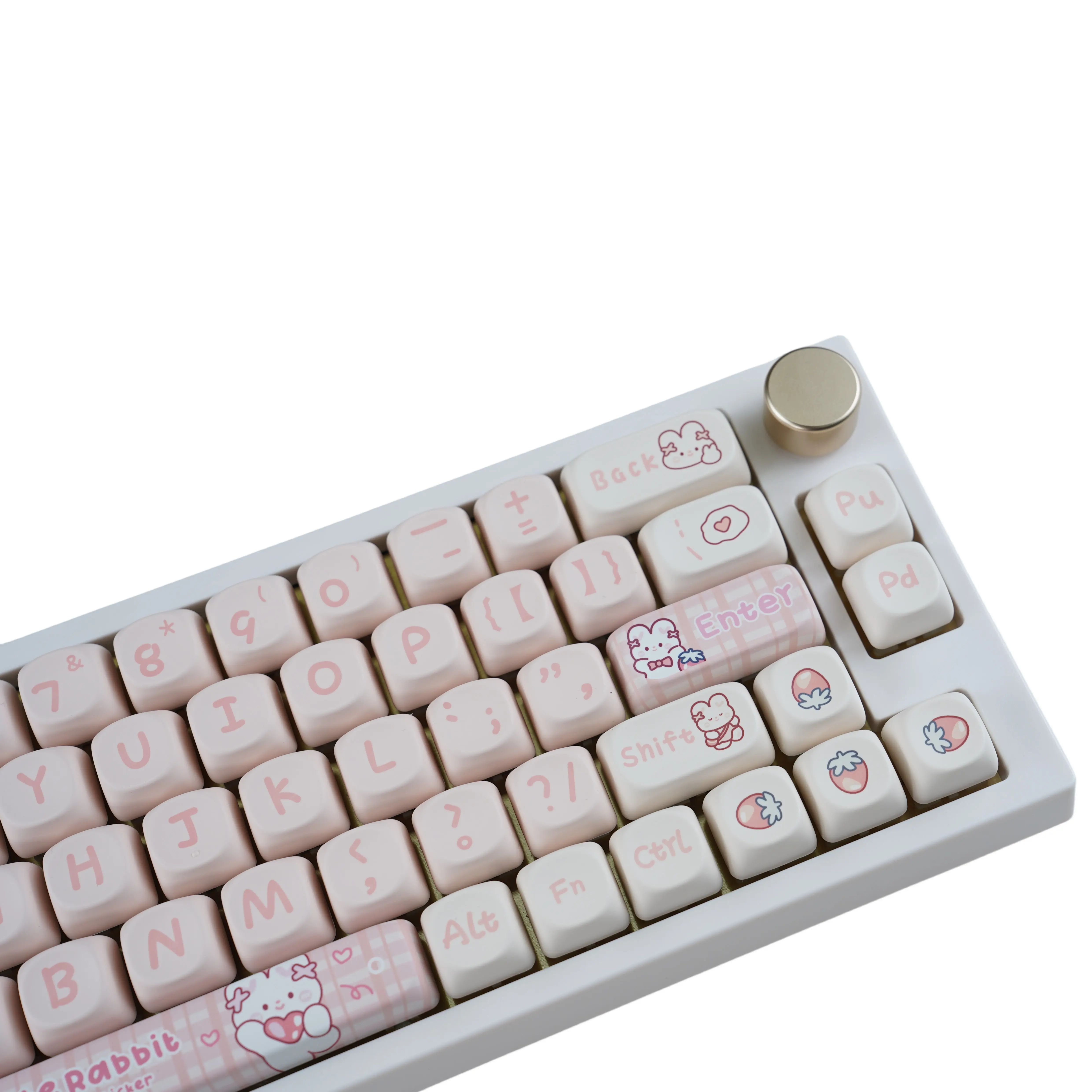 Mathew Tech-snack Coelho Keycap Pink Keycaps Perfil Moa Pbt Sublimação Teclado Mecânico Adequado para Meninas Diy