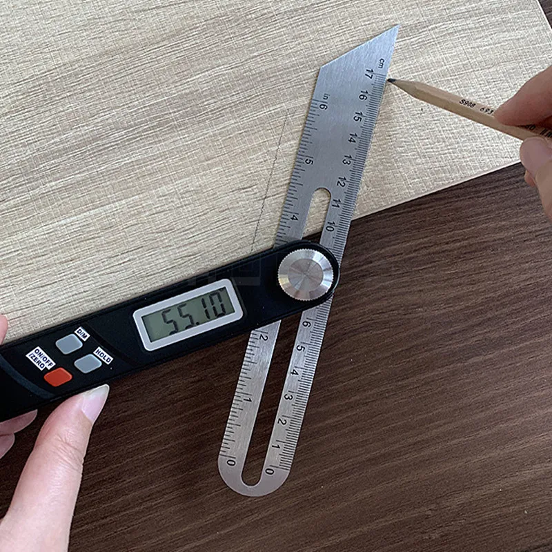 Electronic Level 360 Degree Angle Finder T Bevel Gauge Digital Protractor Inclinometer Ruler Sliding LCD Display Stainless Steel |