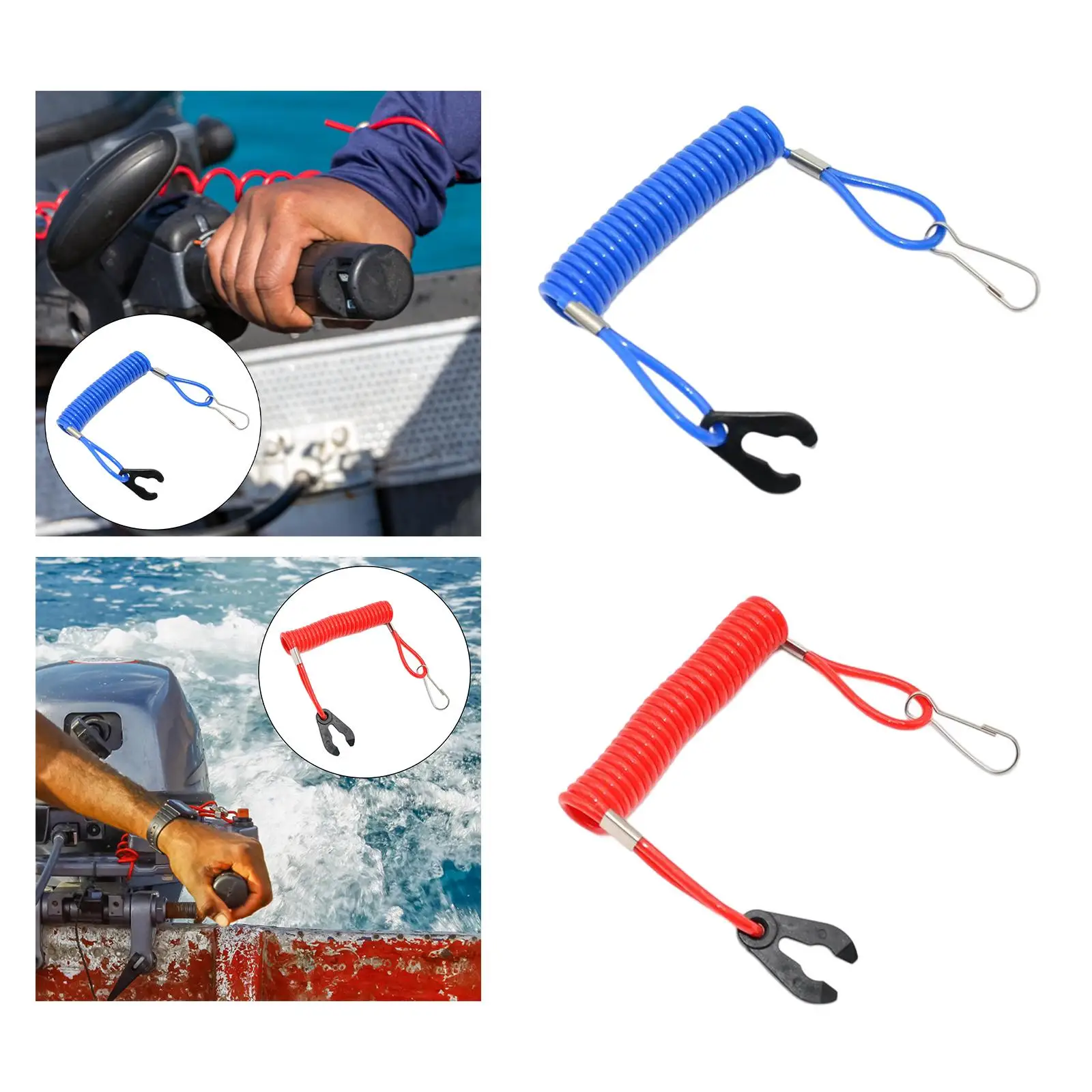 Kill Switch Lanyard Easy to Use Durable 1.6M Outboard Emergency Stop Lanyard for ATV Outboard Motors Boat Bike