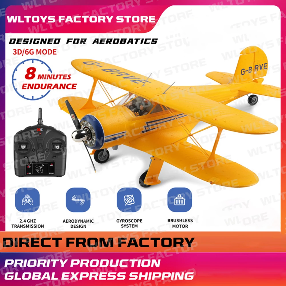 WLtoys XKA300-Beech D17S двухкрытый самолет с дистанционным управлением планер 3D/6G система фиксированные крылья радиоуправляемый самолет модель для детей Подарки