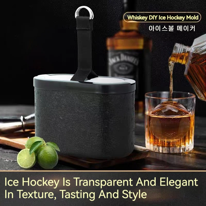 Whisky Ice Ball Maker Mold Clear Silicone Ice Cubel Maker Sfera Cube Tray Mold Large 2.4 Pollici Round Ice Box Mold
