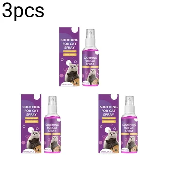 1/2/3pcs Pet Calming Spray Pet Pheromone Cat Emotional Soothing Spray Improve Estrus Agitation Pet Anxiety Relief Spray Cat Dog