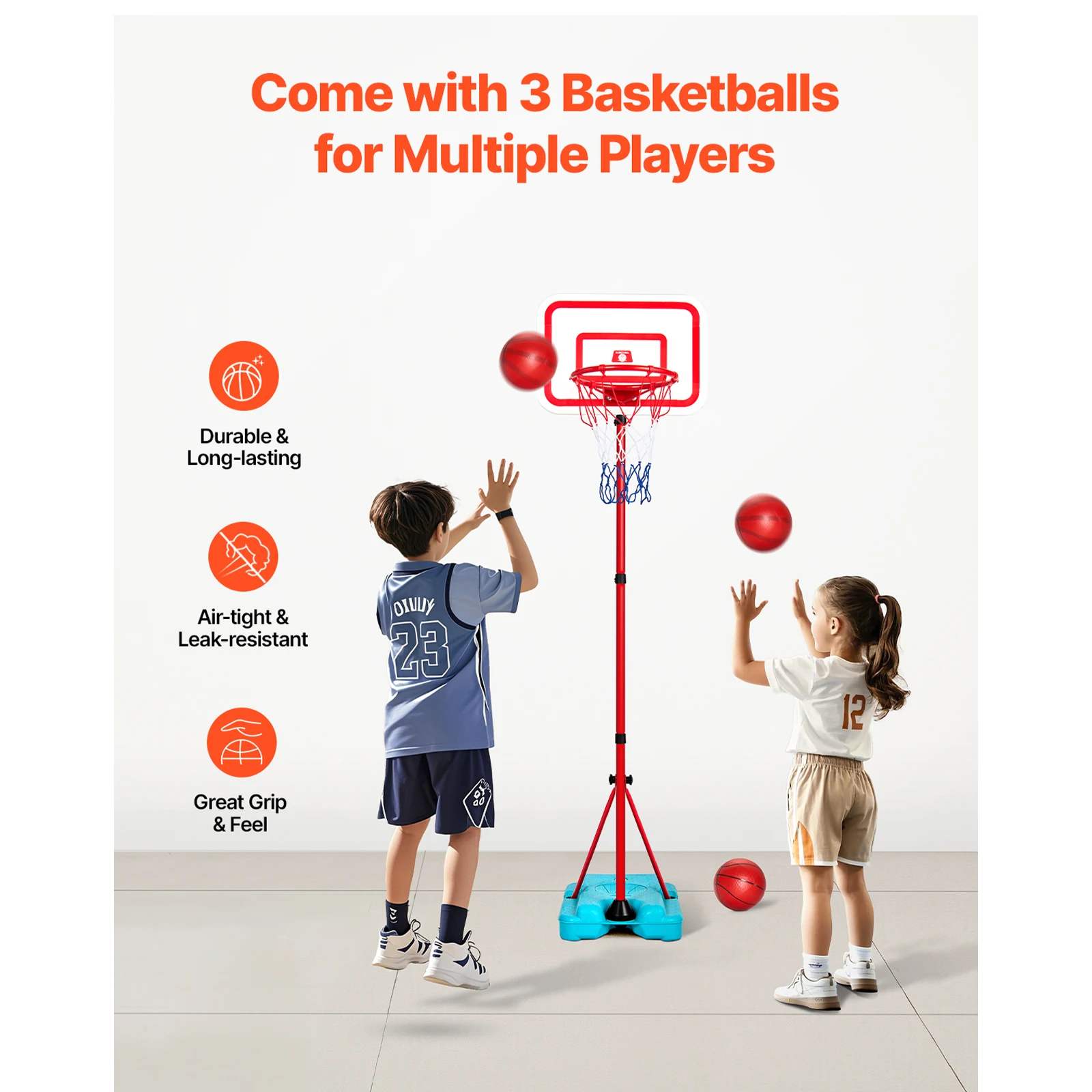 Toddler Adjustable Basketball Hoop Set (104–190cm) 5