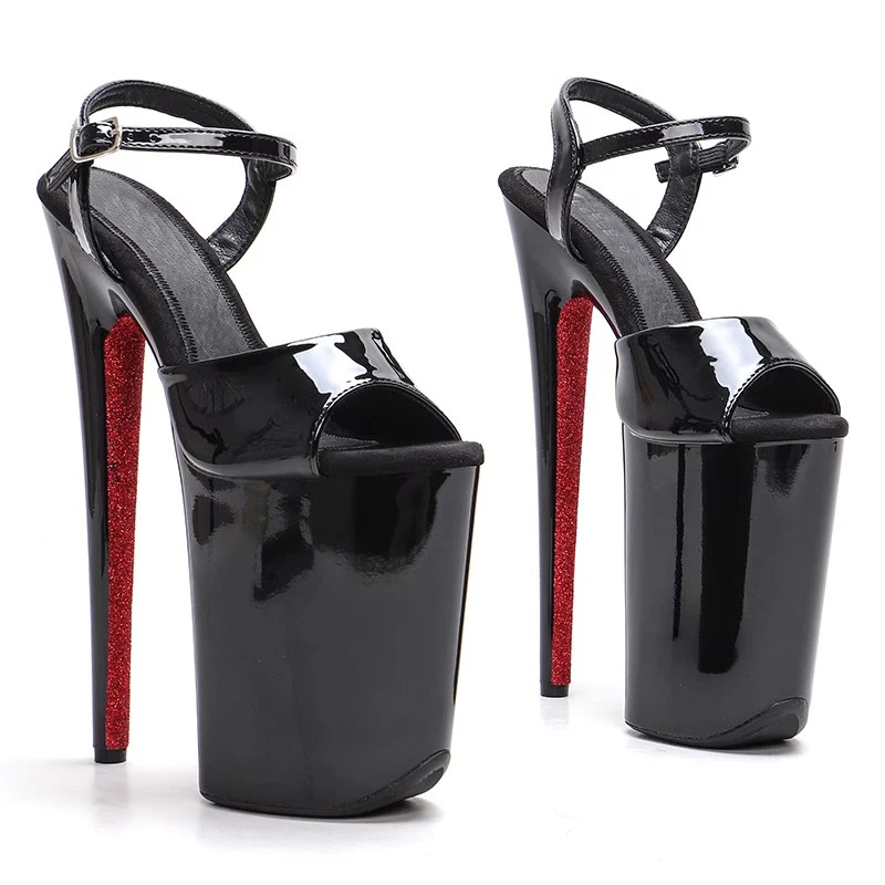 

Model Shows Wome Fashion 23CM/9inches PU Upper Platform Sexy High Heels Sandals Pole Dance Shoes 026