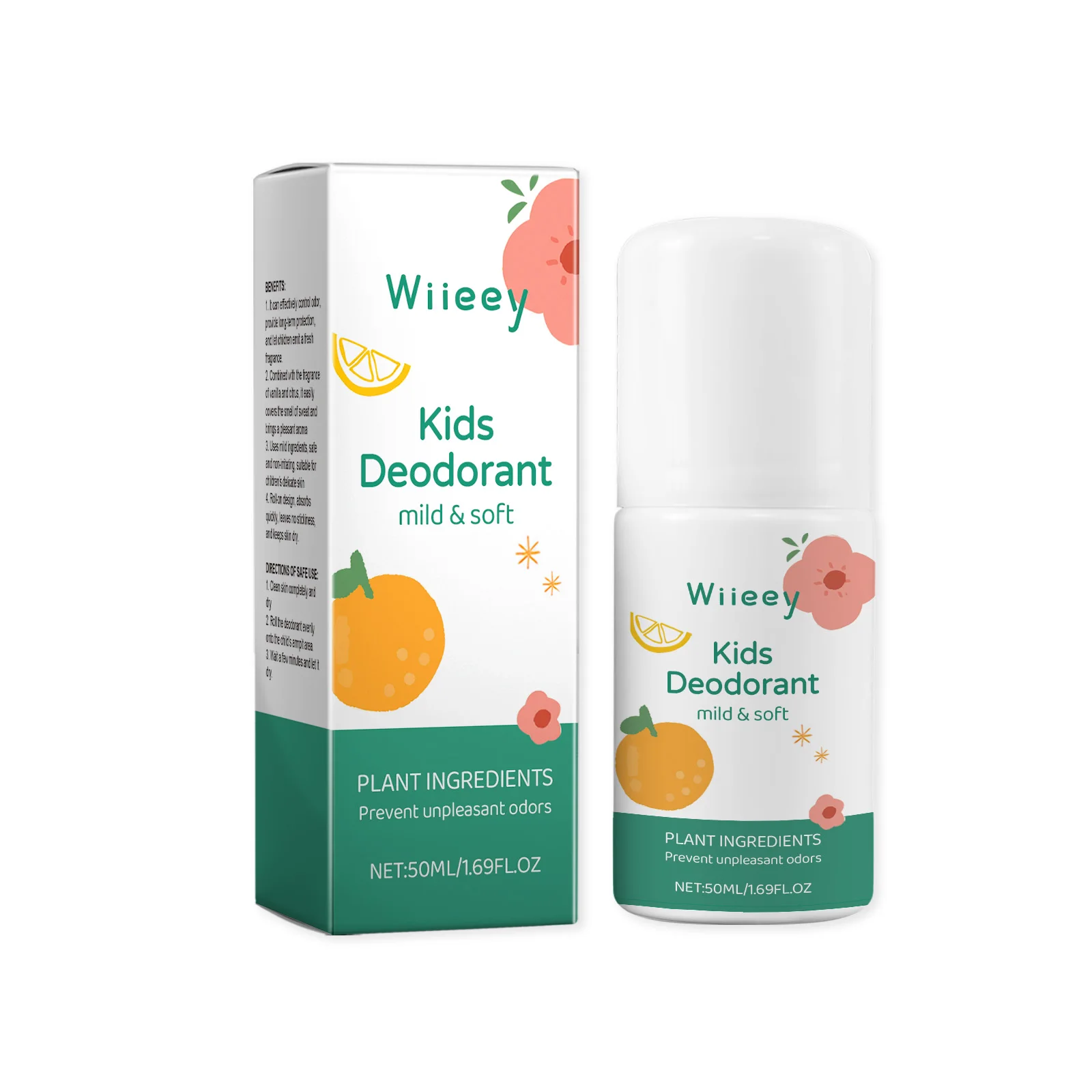 Wiieey 50ml Fresh Natural Deodorant For Kids Teens Aluminum Free Paraben Free Deodorant Burst Gentle And Non-Irritating Gifts