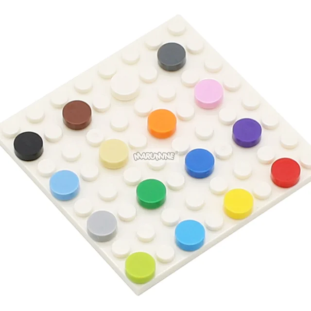 MARUMINE Flat Tile 1x1 Round 98138 Tiles 300PCS Roof Accessories Parts Plate Sets Breadboard Building Bricks MOC Blocks 4