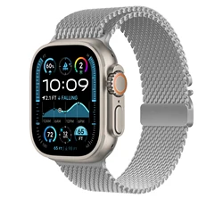Premium Metal Magnetic Strap for Smart Watches, Adjustable Bracelet Band (Silver)