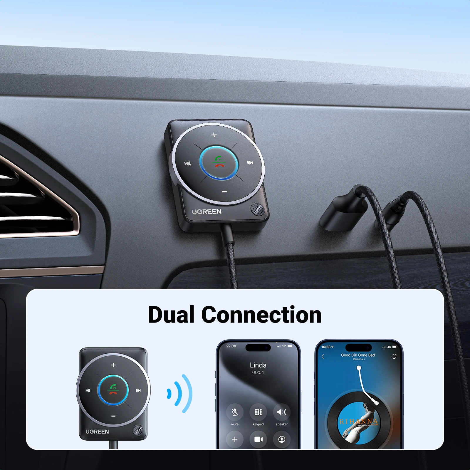 Bluetooth 5.4 Car Receiver Adapter with Mics and Noise Cancellation, USB  AUX Bluetooth Receiver Car Kit Stereo Audio - AliExpress 44, image size:1600x1600