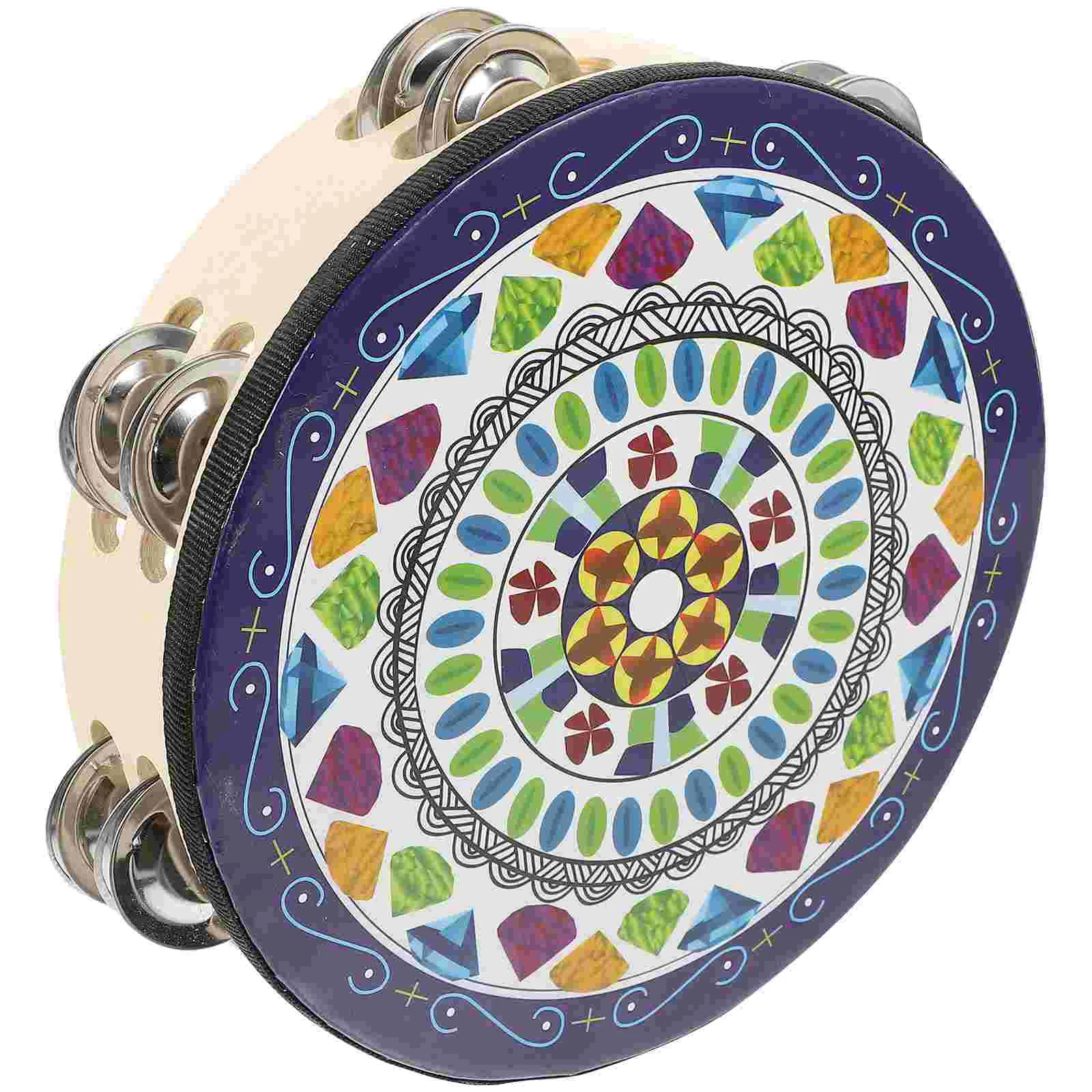 

Tambourine Children’s Toys Musical Instrument Hand Drums Double Row Percussion Metal for Kids Plaything Tambourines Toddler