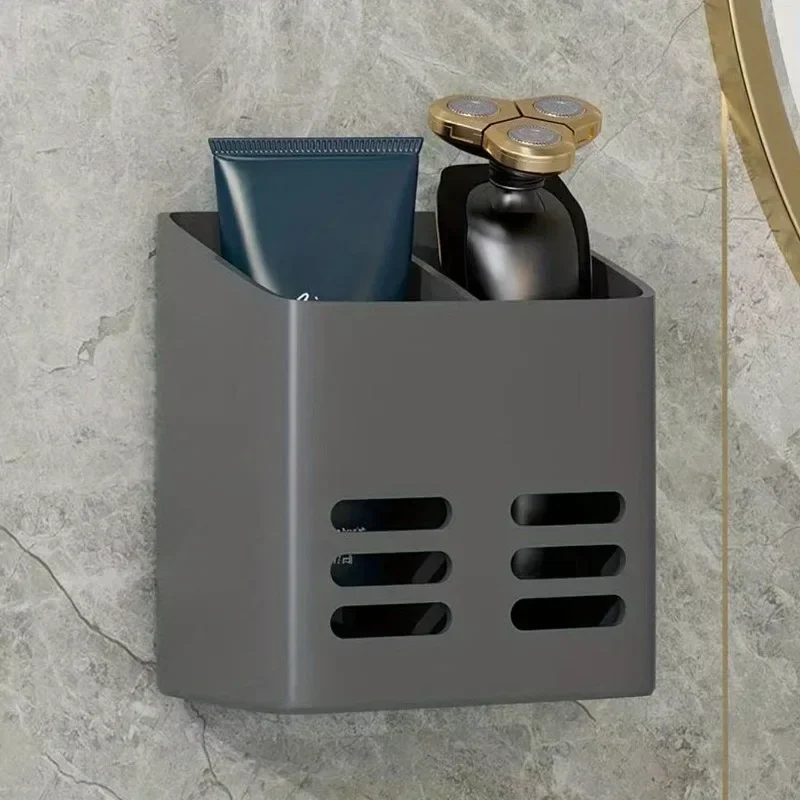 1PC Cutlery Rack Wall-mounted with Draining Basket Multifunctional No-drill Space-saving Organizer for Kitchen Bathroom