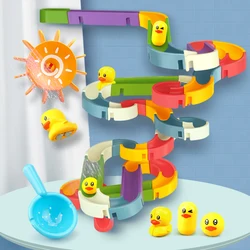 Lot de Jouets de Bain à Empiler pour Bébé et Enfant, Jeu Aquatique, Jet, Jouet, Montage d'un Parcours de Course, À Monter Soi même, pour Enfants 