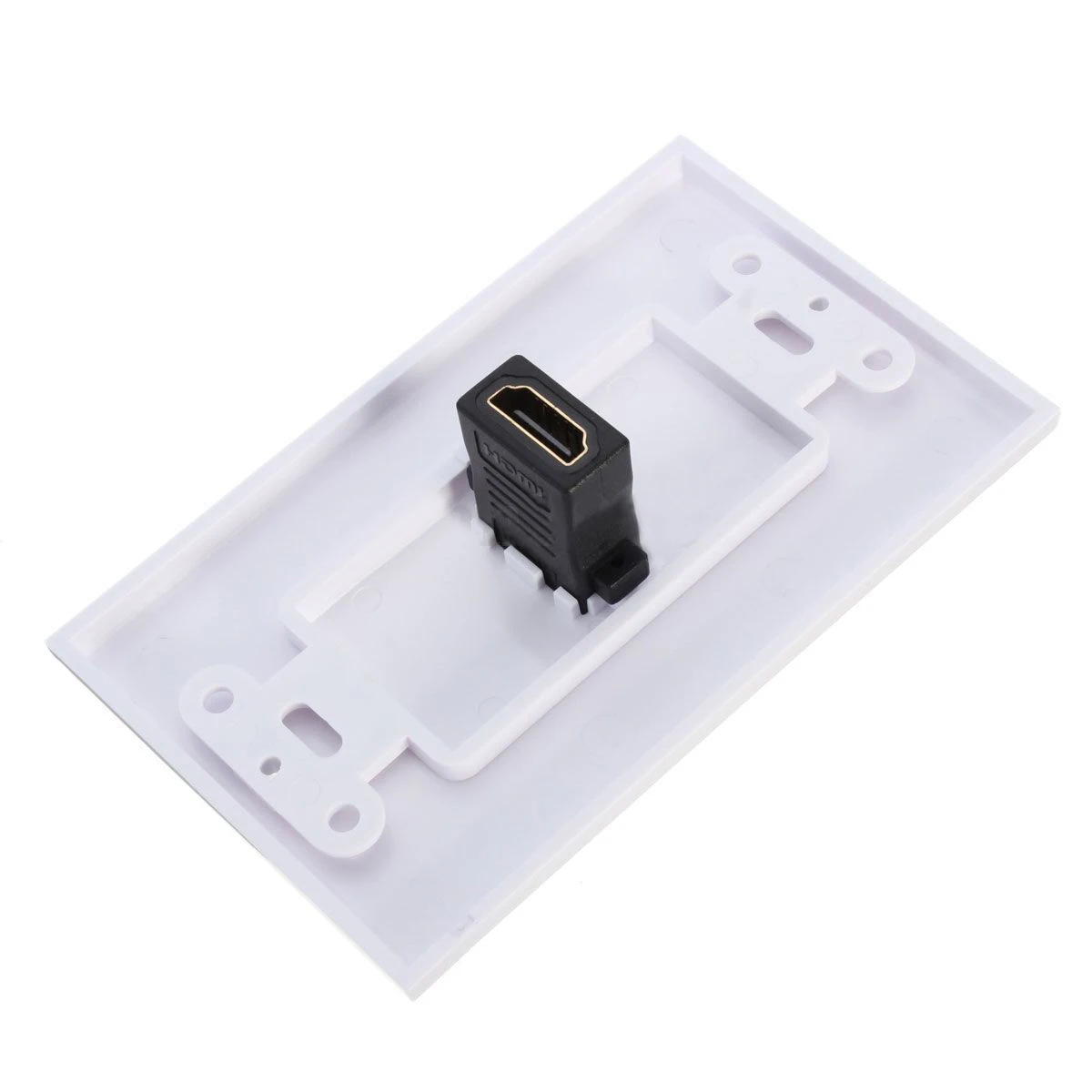1-Port HDMI Wall Face Plate Panel Cover Coupler Outlet Extender 3D 1080P