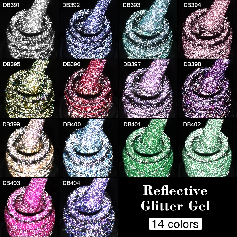 Mtssii 78 Colors Reflective Glitter Gel Nail Polish Set Laser Cat Magnetic Gel Semi Permanent Varnish Nail Art Manicure Kit 5