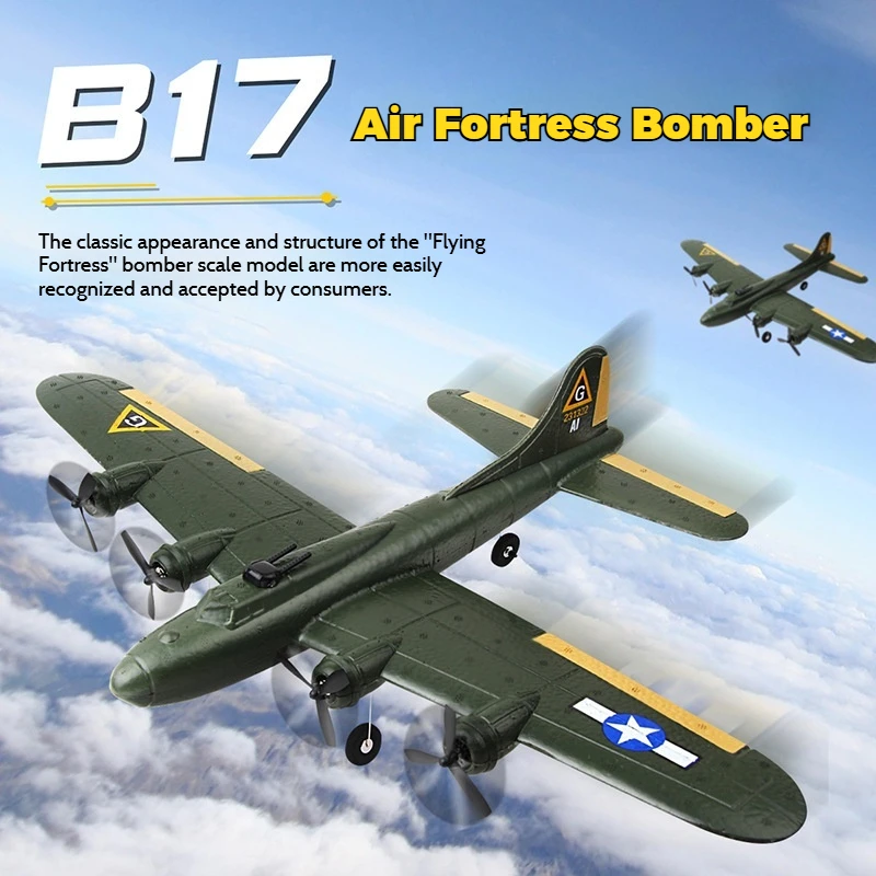 FX817 RC 비행기 B17 폭격기 고정익 폼 글라이더 원격 조종 항공기 모델 비행기 LED 조명 내구성 야외 장난감