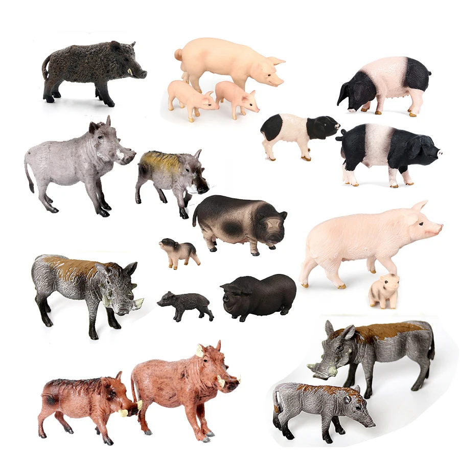 Реалистичная пластиковая фигурка дикого кабана в виде свиньи Warthog, модель животного, обучающее украшение, вечерние игрушки для декора дома для детей