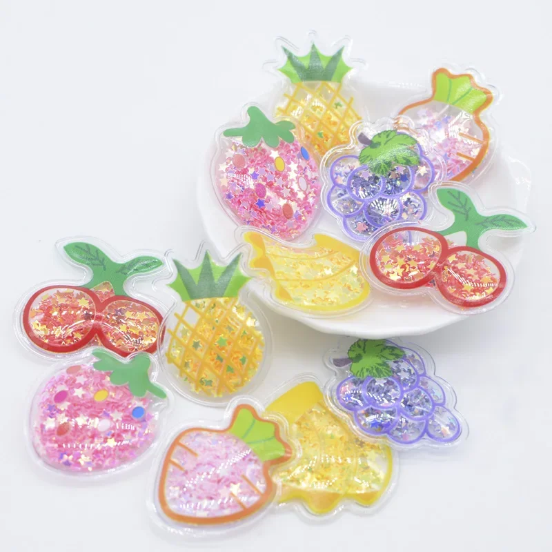 24Pcs 과일 딸기 당근 파인애플 체리 포도 바나나 장식 조각 DIY 모자를 쓰고 있죠 클립 보우 액세서리에 대한 아플리케를 흔들어