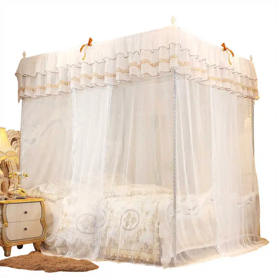 Description Picture 3 of itemMosquito Net Luxury Princess Four Corner Post Bed Curtain Canopy Netting Mosquito Net Bedding