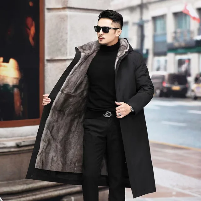 Long Hooded Faux Fur Lined Jacket 15