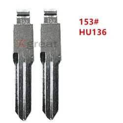 10pcs 153# KD Car Key Blade HU136 Metal Uncut Blank for Renault Megan Dacia Clio Duster for Keydiy KD Xhorse VVDI JMD Kd Blade