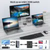 Bi-Directional USB C Switch 2 PC,USB TypeC KVM Switch 8K@60Hz Video/10Gbps Data Transfer/100W Charge,Compatible with Thunderbolt 3