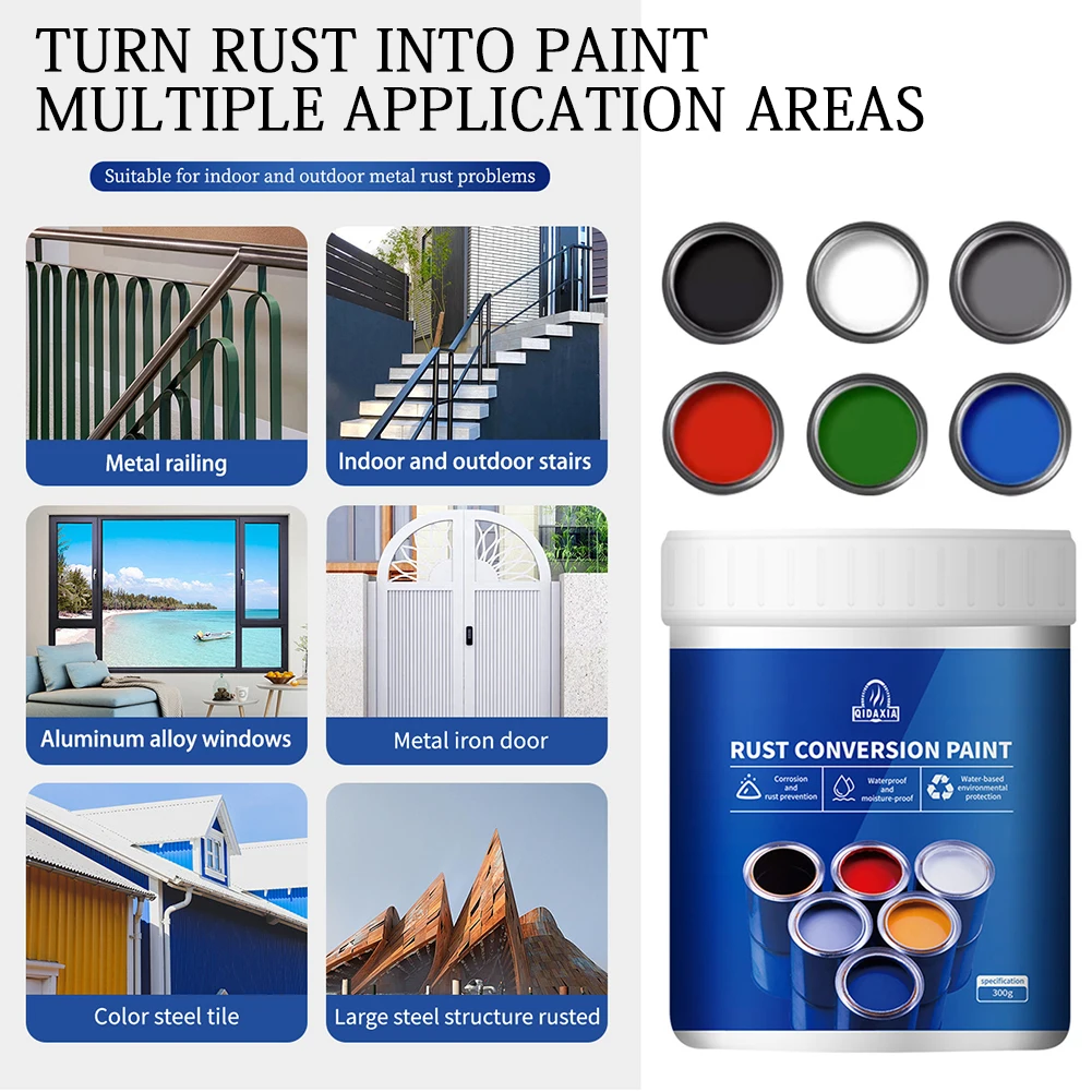 300/500g Metal Rust Remover Auto Paint Metal Conversion Agent Waterproof Anti-corrosion Car Maintenance Rust Removal Converter