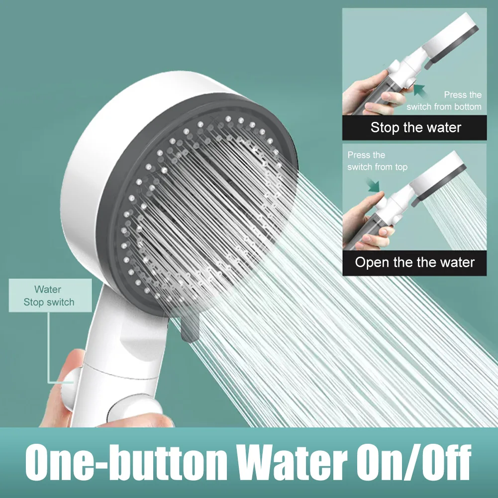 

10 Modes High-Pressure Filtered Shower Head One Key Stop Water Bathroom Handheld Showerhead Portable Shower Nozzle Bathroom Tool