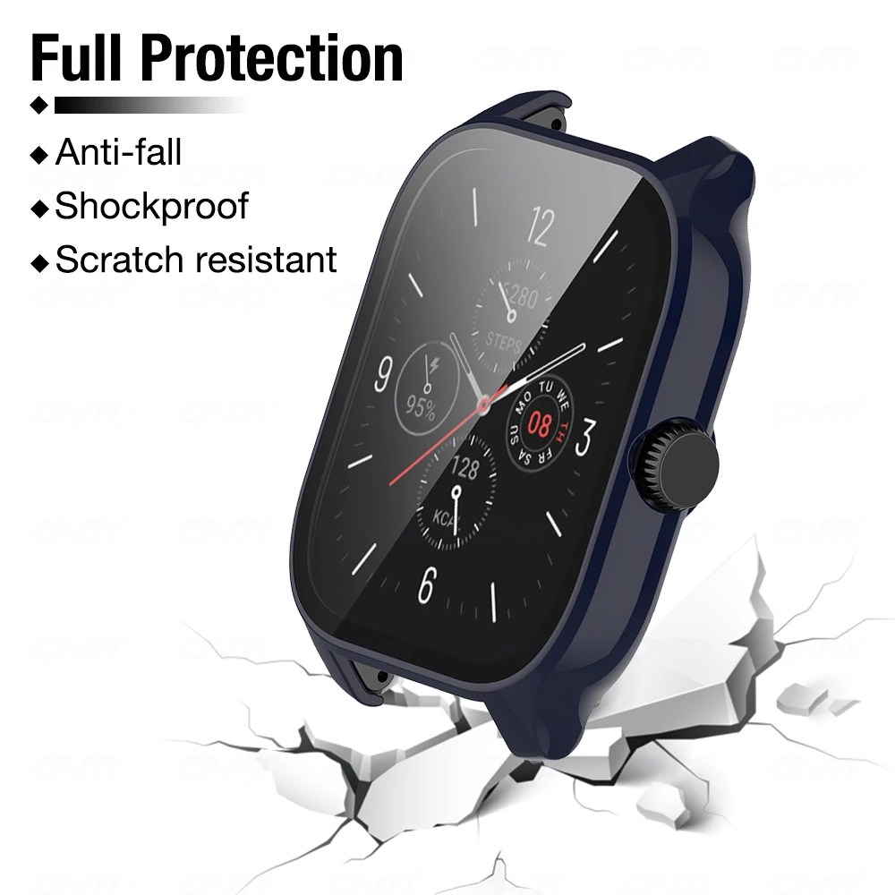 Amazfit GTS 4 / GTS 4 Mini Ǯ Ŀ  ȣ + 9H ̾ ȭ  ̽ Ŀ, GTS4 ȭ ȣ ̽