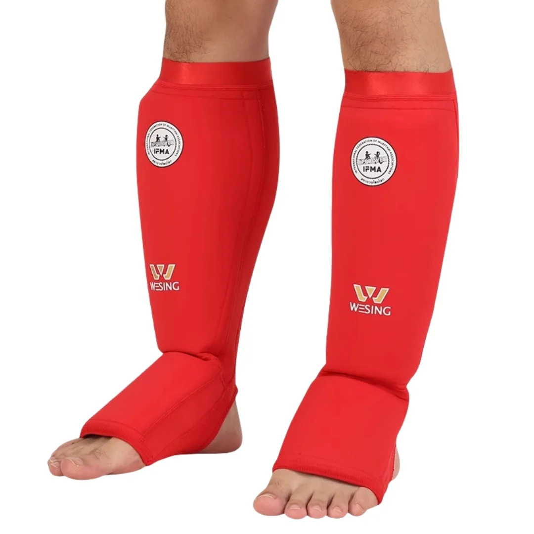 Kickboxing Shin Guards Wesing Kick Boxing MMA Muay Thai Shin Guards Insteps Ankle Support Martial Arts Competition Training Leg Protector Gear DBO