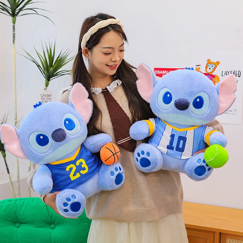 New Product Disney Cartoon Stitch Plush Doll Pillow Basketball Cartoon Baseball Creative Stitch Plush Pillow New Year Gift