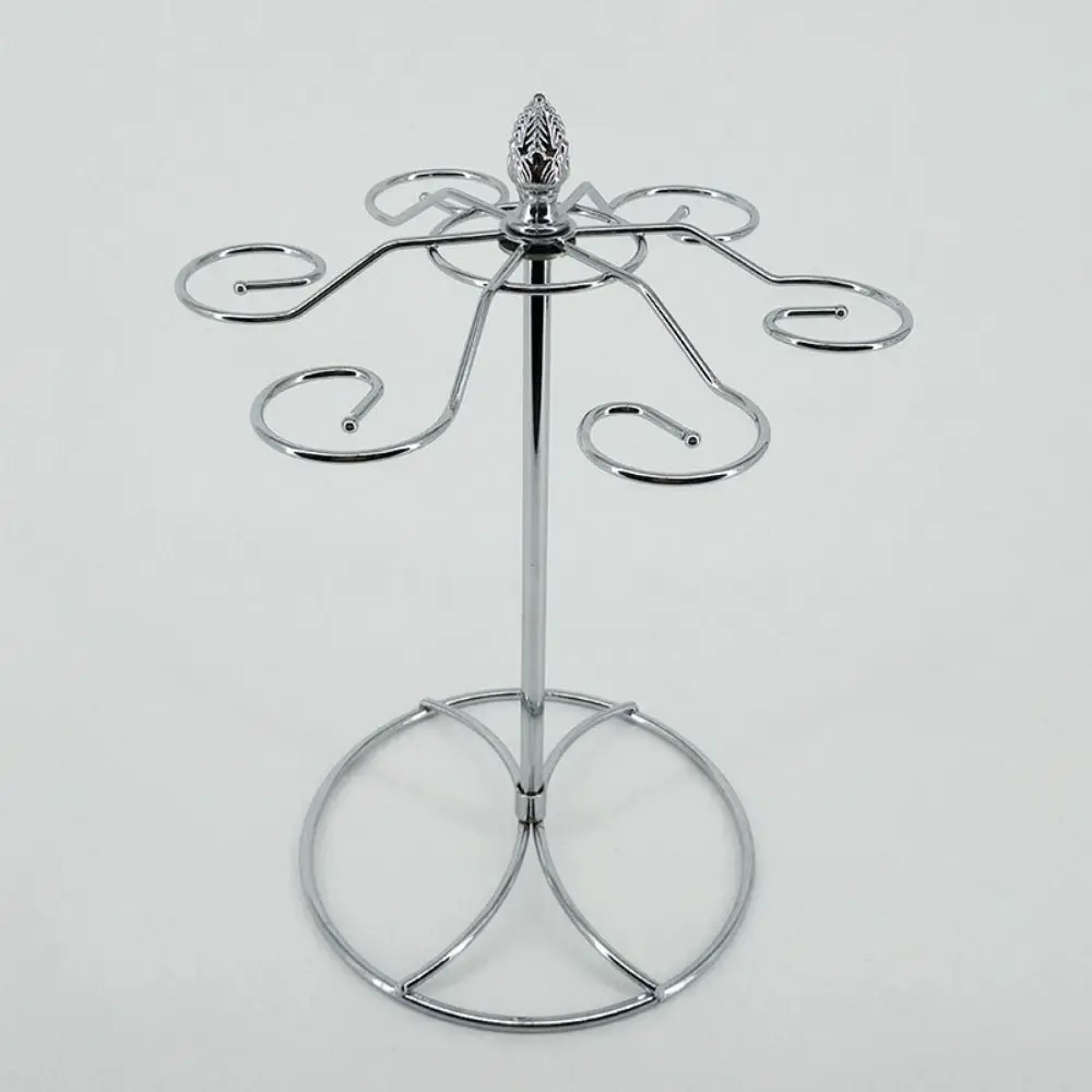 6 Hooks Goblet Holder Free Standing Quick Drainage Wine Glass Cup Rack Upside Down Rust-proof Drinking Glasses Display Stand