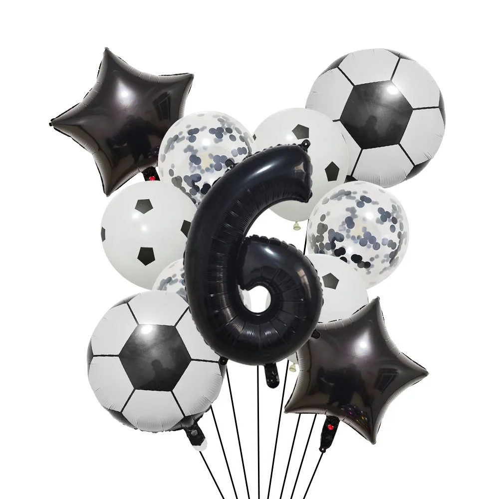 Helium Foil Soccer Balloons - 32-Inch Green Number Ball Sports Party Decorations