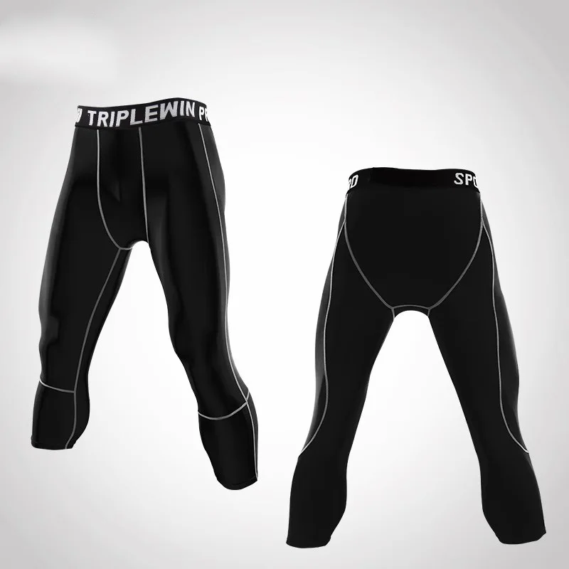 Men Kid Boy Girl GYM Capri Running Tight Pants Basketball Football Soccer Exercise Sport 3/4 Cropped Kneelet Leggings Shorts 252